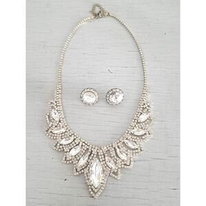 Vintage Rhinestone Statement and Earring Set